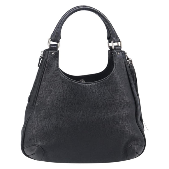 CHANEL Shoulder Bag Leather Black Silver CC Auth 200547A