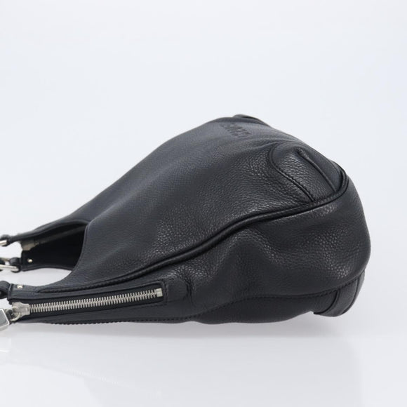 CHANEL Shoulder Bag Leather Black Silver CC Auth 200547A