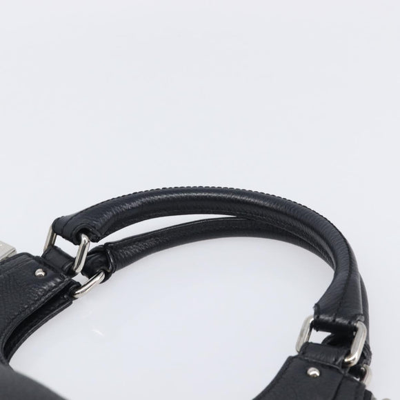 CHANEL Shoulder Bag Leather Black Silver CC Auth 200547A