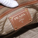 PRADA Tote Bag Canvas Jacquard Beige Gold Auth 200549M-19