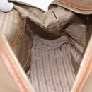PRADA Tote Bag Canvas Jacquard Beige Gold Auth 200549M-21