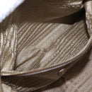 PRADA Tote Bag Canvas Jacquard Beige Gold Auth 200549M-23