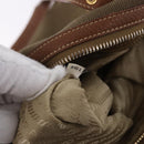 PRADA Tote Bag Canvas Jacquard Beige Gold Auth 200549M-11