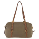 PRADA Tote Bag Canvas Jacquard Beige Gold Auth 200549M-2