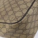 GUCCI GG Supreme Shoulder Bag PVC Beige Silver 223661 Auth 200553-14