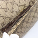 GUCCI GG Supreme Shoulder Bag PVC Beige Silver 223661 Auth 200553-16