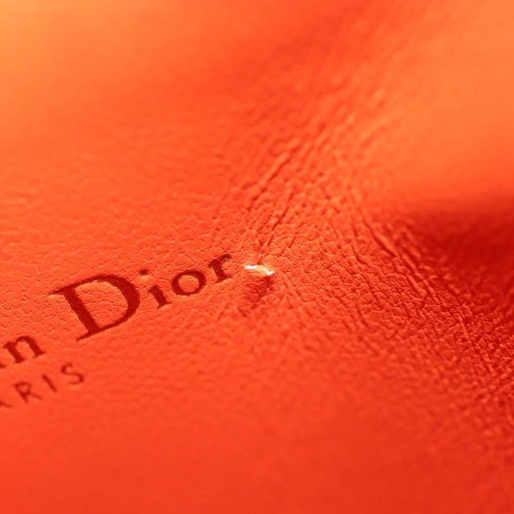 Christian Dior Canage Caro Trio Pouch Lamb Skin Multicolor Gold Auth 200565M