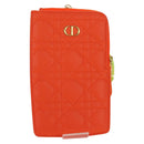 Christian Dior Canage Caro Trio Pouch Lamb Skin Multicolor Gold Auth 200565M-13