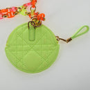Christian Dior Canage Caro Trio Pouch Lamb Skin Multicolor Gold Auth 200565M-20