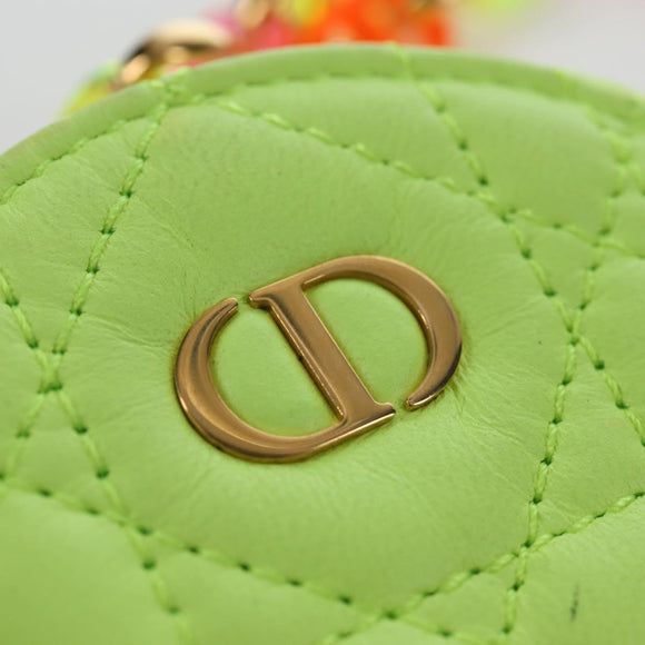 Christian Dior Canage Caro Trio Pouch Lamb Skin Multicolor Gold Auth 200565M