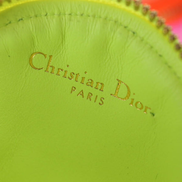 Christian Dior Canage Caro Trio Pouch Lamb Skin Multicolor Gold Auth 200565M
