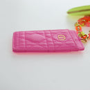 Christian Dior Canage Caro Trio Pouch Lamb Skin Multicolor Gold Auth 200565M-32