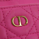 Christian Dior Canage Caro Trio Pouch Lamb Skin Multicolor Gold Auth 200565M-36