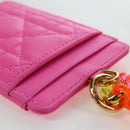 Christian Dior Canage Caro Trio Pouch Lamb Skin Multicolor Gold Auth 200565M-37