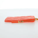 Christian Dior Canage Caro Trio Pouch Lamb Skin Multicolor Gold Auth 200565M-4