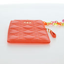 Christian Dior Canage Caro Trio Pouch Lamb Skin Multicolor Gold Auth 200565M-6