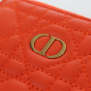Christian Dior Canage Caro Trio Pouch Lamb Skin Multicolor Gold Auth 200565M-15