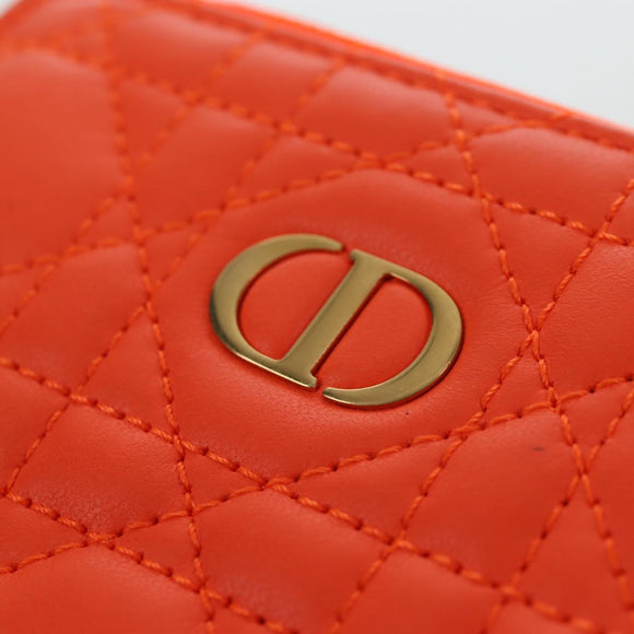 Christian Dior Canage Caro Trio Pouch Lamb Skin Multicolor Gold Auth 200565M