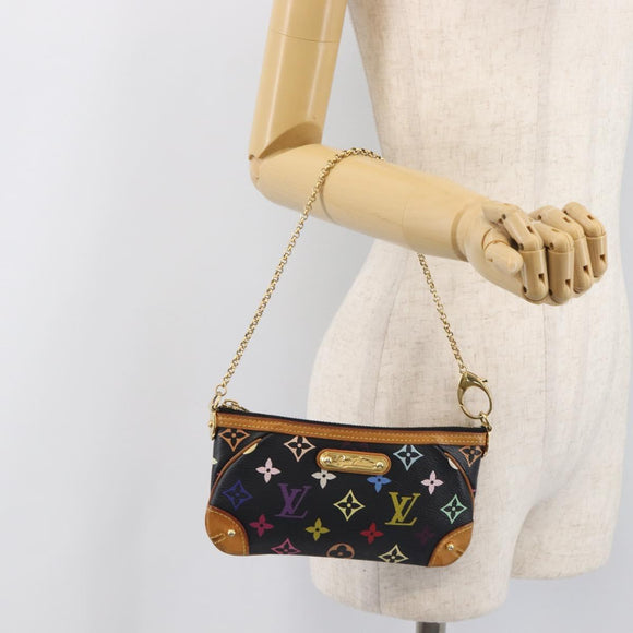 LOUIS VUITTON Monogram Multicolor Pochette Mila MM Black M60097 LV Auth 200570V