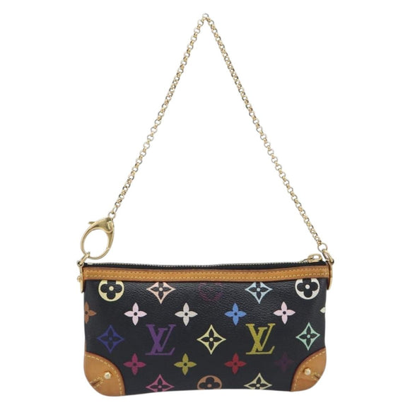 LOUIS VUITTON Monogram Multicolor Pochette Mila MM Black M60097 LV Auth 200570V