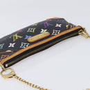 LOUIS VUITTON Monogram Multicolor Pochette Mila MM Black M60097 LV Auth 200570V-6