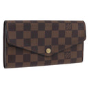 LOUIS VUITTON Damier Ebene Portefeuille Sarah Long Wallet N63209 LV Auth 200571M-1