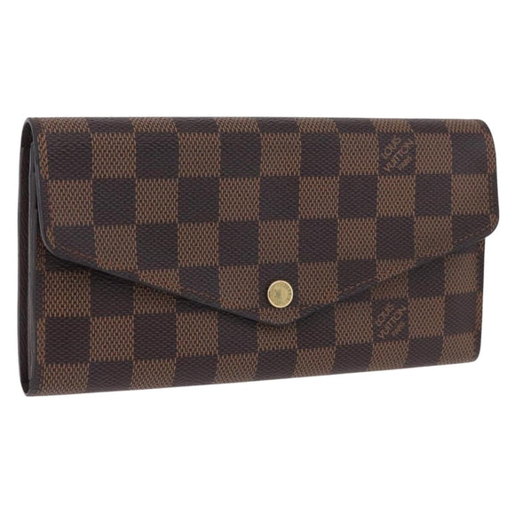 LOUIS VUITTON Damier Ebene Portefeuille Sarah Long Wallet N63209 LV Auth 200571M