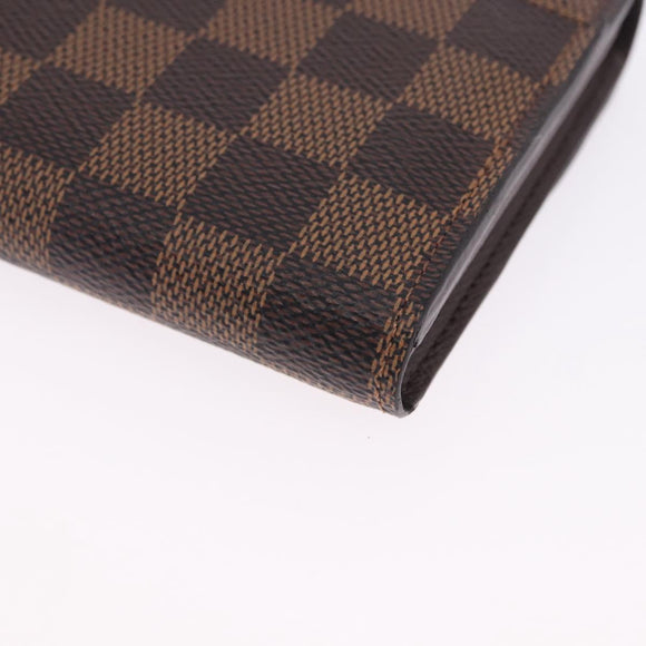 LOUIS VUITTON Damier Ebene Portefeuille Sarah Long Wallet N63209 LV Auth 200571M