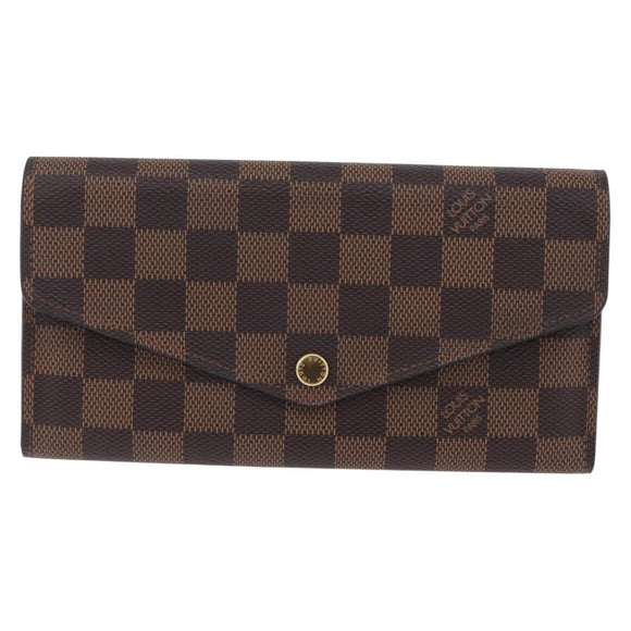 LOUIS VUITTON Damier Ebene Portefeuille Sarah Long Wallet N63209 LV Auth 200571M