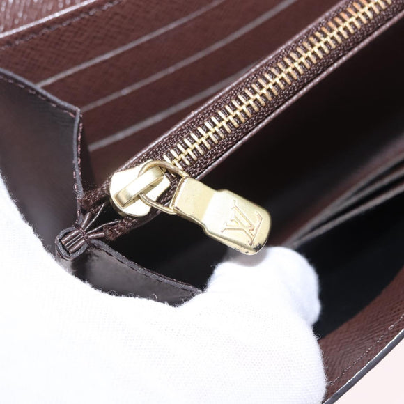 LOUIS VUITTON Damier Ebene Portefeuille Sarah Long Wallet N63209 LV Auth 200571M