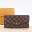 LOUIS VUITTON Damier Ebene Portefeuille Sarah Long Wallet N63209 LV Auth 200571M-12