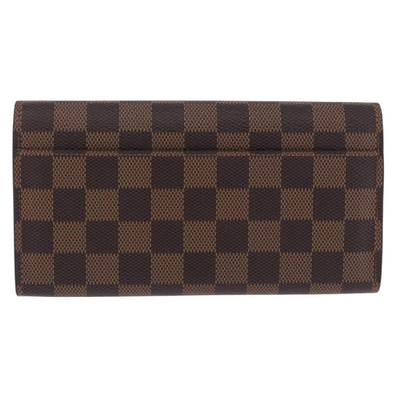 LOUIS VUITTON Damier Ebene Portefeuille Sarah Long Wallet N63209 LV Auth 200571M