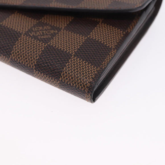 LOUIS VUITTON Damier Ebene Portefeuille Sarah Long Wallet N63209 LV Auth 200571M