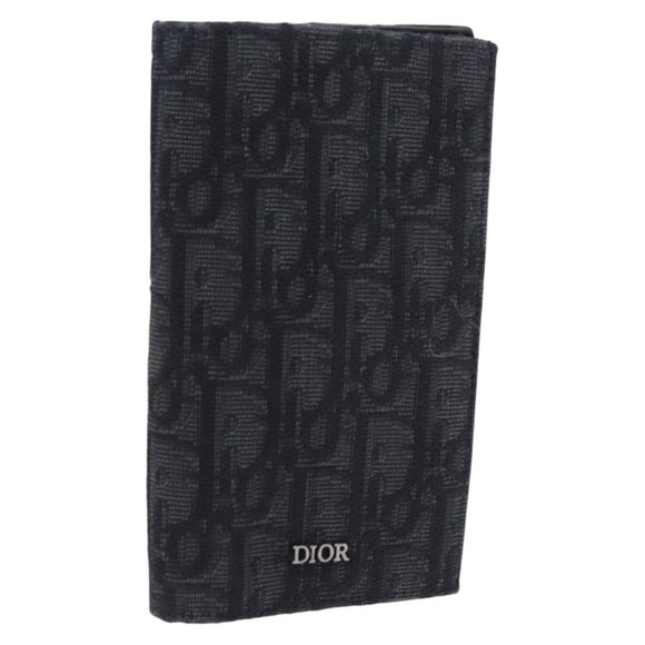 Christian Dior Trotter Canvas Oblique Passport Case Navy Auth 200572M