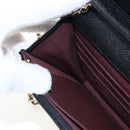 CHANEL Matelasse Chain Shoulder Wallet Caviar Skin Black Gold CC Auth 200576SM-22