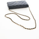CHANEL Matelasse Chain Shoulder Wallet Caviar Skin Black Gold CC Auth 200576SM-7