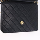 CHANEL Matelasse Chain Shoulder Bag Lamb Skin Navy Gold CC Auth 200577V-18