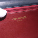 CHANEL Matelasse Chain Shoulder Bag Lamb Skin Navy Gold CC Auth 200577V-20
