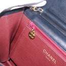 CHANEL Matelasse Chain Shoulder Bag Lamb Skin Navy Gold CC Auth 200577V-24