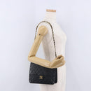 CHANEL Matelasse Chain Shoulder Bag Lamb Skin Navy Gold CC Auth 200577V-26