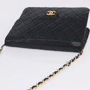 CHANEL Matelasse Chain Shoulder Bag Lamb Skin Navy Gold CC Auth 200577V-7
