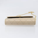 CHANEL Matelasse Chain Shoulder Bag Lamb Skin Beige Gold CC Auth 200578V-10