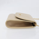 CHANEL Matelasse Chain Shoulder Bag Lamb Skin Beige Gold CC Auth 200578V-4