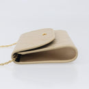 CHANEL Matelasse Chain Shoulder Bag Lamb Skin Beige Gold CC Auth 200578V-5