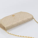 CHANEL Matelasse Chain Shoulder Bag Lamb Skin Beige Gold CC Auth 200578V-6