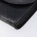 CHANEL Matelasse Chain Shoulder Bag Lamb Skin Black Gold CC Auth 200579V-10