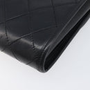 CHANEL Matelasse Chain Shoulder Bag Lamb Skin Black Gold CC Auth 200579V-12