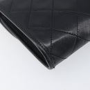 CHANEL Matelasse Chain Shoulder Bag Lamb Skin Black Gold CC Auth 200579V-13