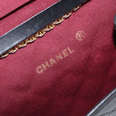 CHANEL Matelasse Chain Shoulder Bag Lamb Skin Black Gold CC Auth 200579V-16