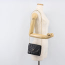 CHANEL Matelasse Chain Shoulder Bag Lamb Skin Black Gold CC Auth 200579V-20